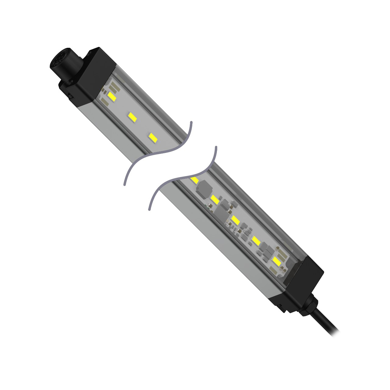 Banner Engineering LED Machine Light; Rectangular; 598 x 28 x 21mm; White Light; 12-30VDC; IP50; Potted Cable